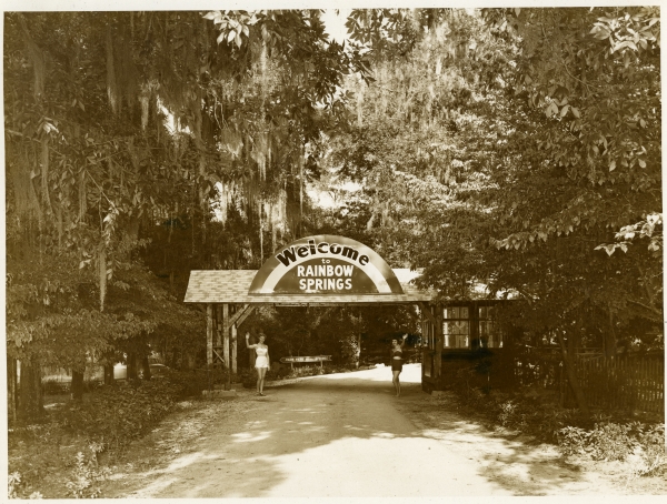 Historic entrance to Rainbow Springs near Juliette Ghost Town in Marion County, Florida