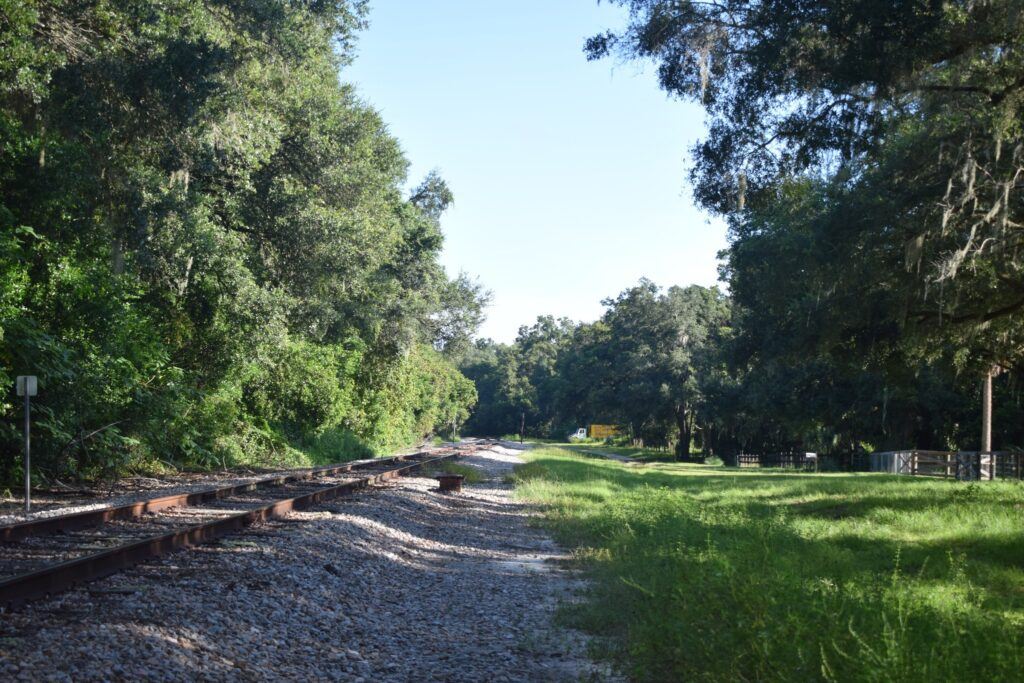Railroad tracks passing through the historic community of Romeo in Marion County, Florida