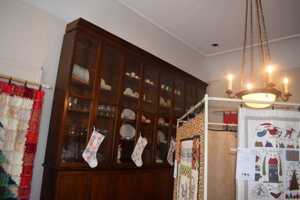 Close-up of ornate woodwork inside the J.D. Holman House