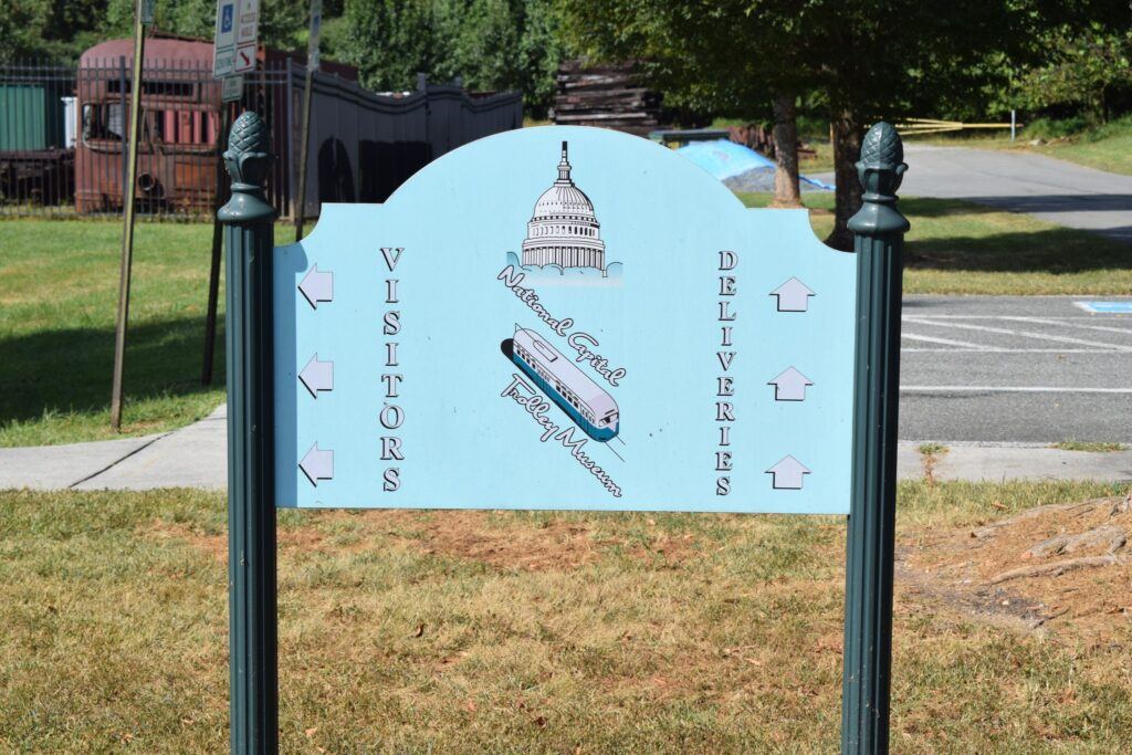Entrance sign for National Capital Trolley Museum