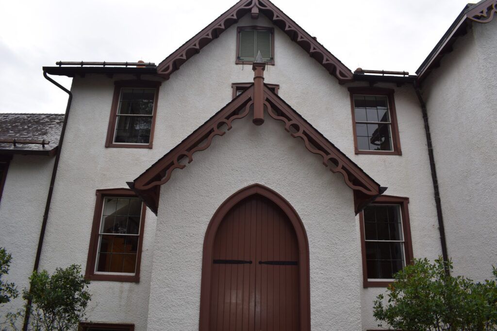 Exterior of President Lincoln’s Cottage in Washington, D.C. — historic Gothic Revival architecture under summer sky.