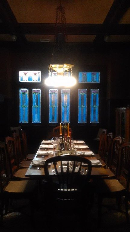 The formal dining room at the Canal Street Inn