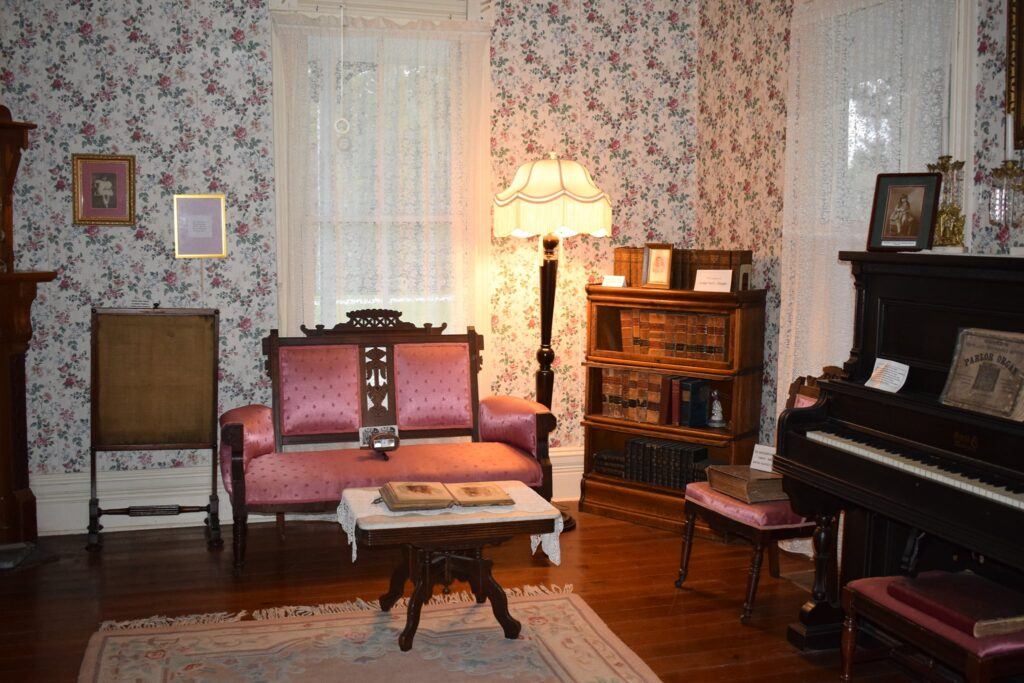 The sitting room in the May-Stringer House