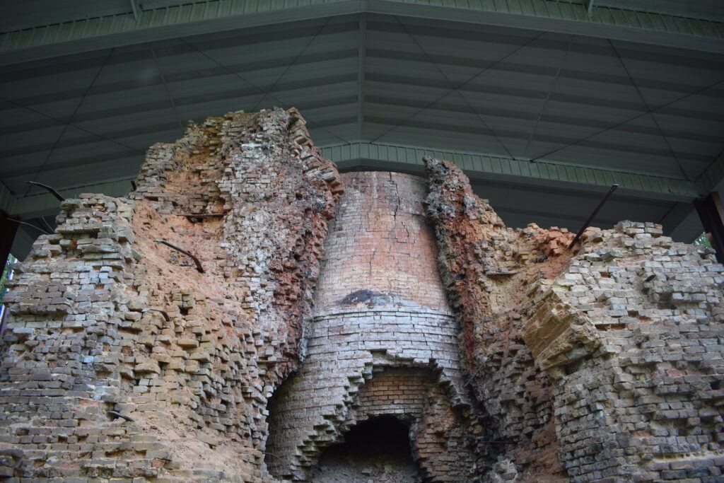 Ruins of the main brick furnace at Brierfield Ironworks