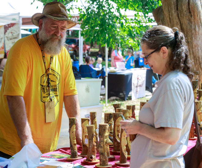 Tim Tingle at the Tinglewood Festival in Orr Park, Montevallo, Alabama.