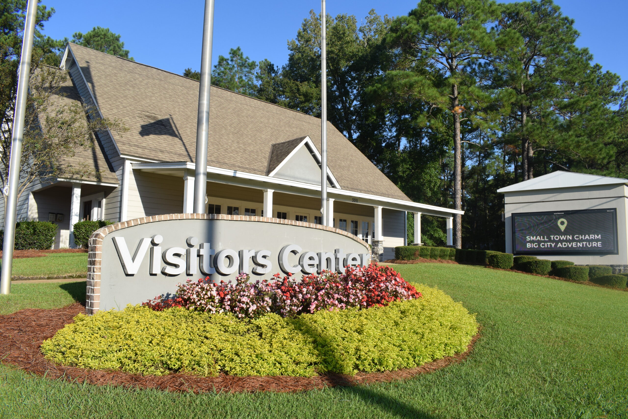 Front entrance of the Dothan Visitor Center, home of King Peanut and local travel information.
