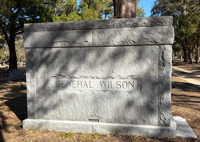 Grave of Brigadier General William Wallace Wilson at Brooksville Cemetery in Brooksville, Florida.
