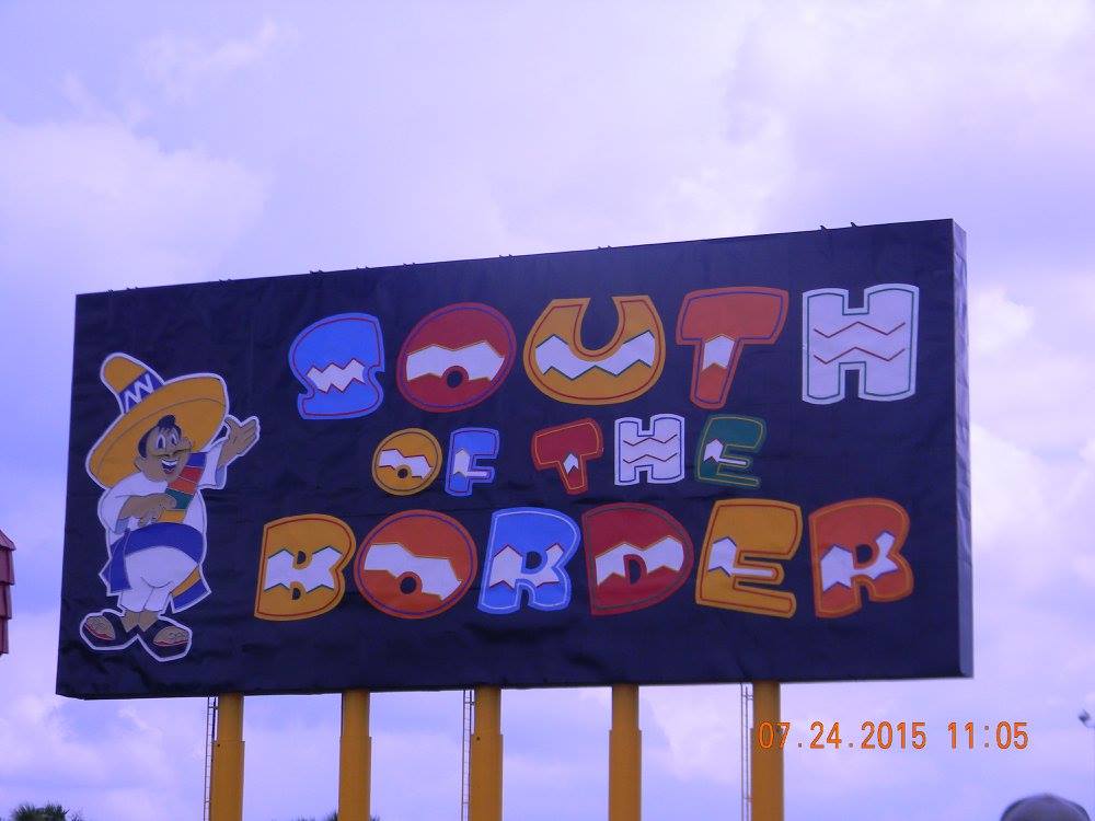 South of the Border billboard featuring the Pedro mascot along Interstate 95 in South Carolina