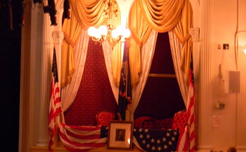 The presidential box at Ford’s Theatre in Washington, D.C., where Abraham Lincoln was shot on April 14, 1865