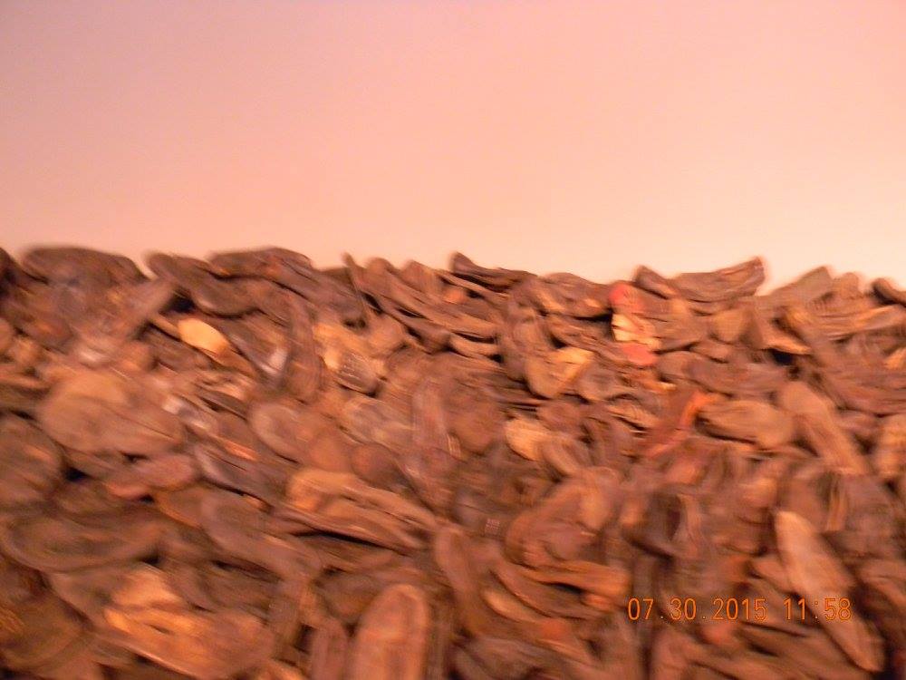 Thousands of worn shoes belonging to Holocaust victims displayed at the United States Holocaust Memorial Museum in Washington, D.C.