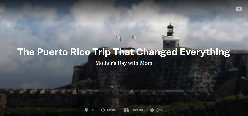 Castillo San Felipe del Morro in Old San Juan, Puerto Rico, standing beneath dramatic storm clouds as the symbolic featured image for a month-long family journey across the island.