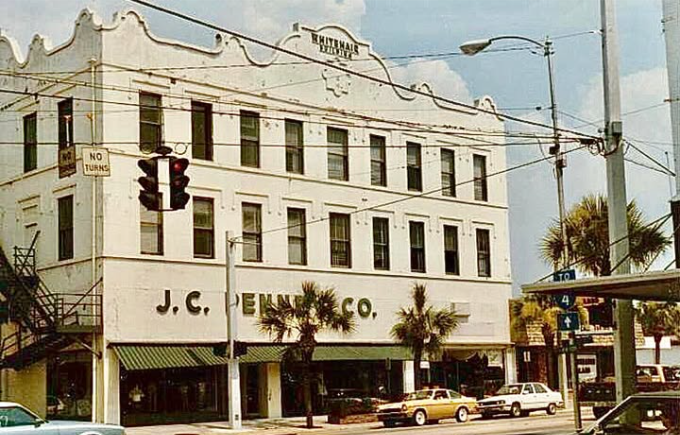 Historic photograph of the J.C. Penney store in the Dreka Building in downtown DeLand, Florida.