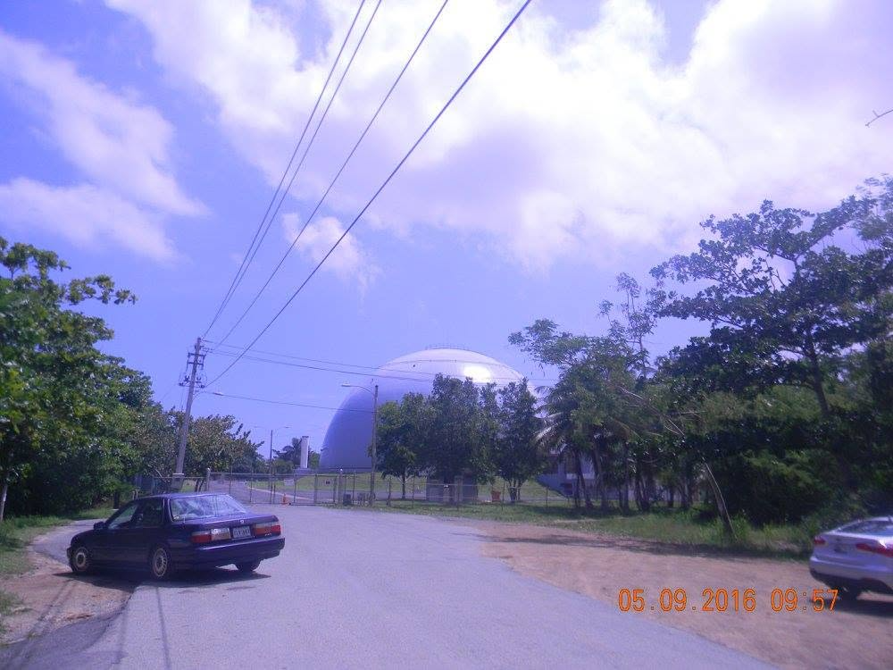 BONUS nuclear reactor containment dome rising above the trees near Rincón, Puerto Rico, photographed in May 2016.
