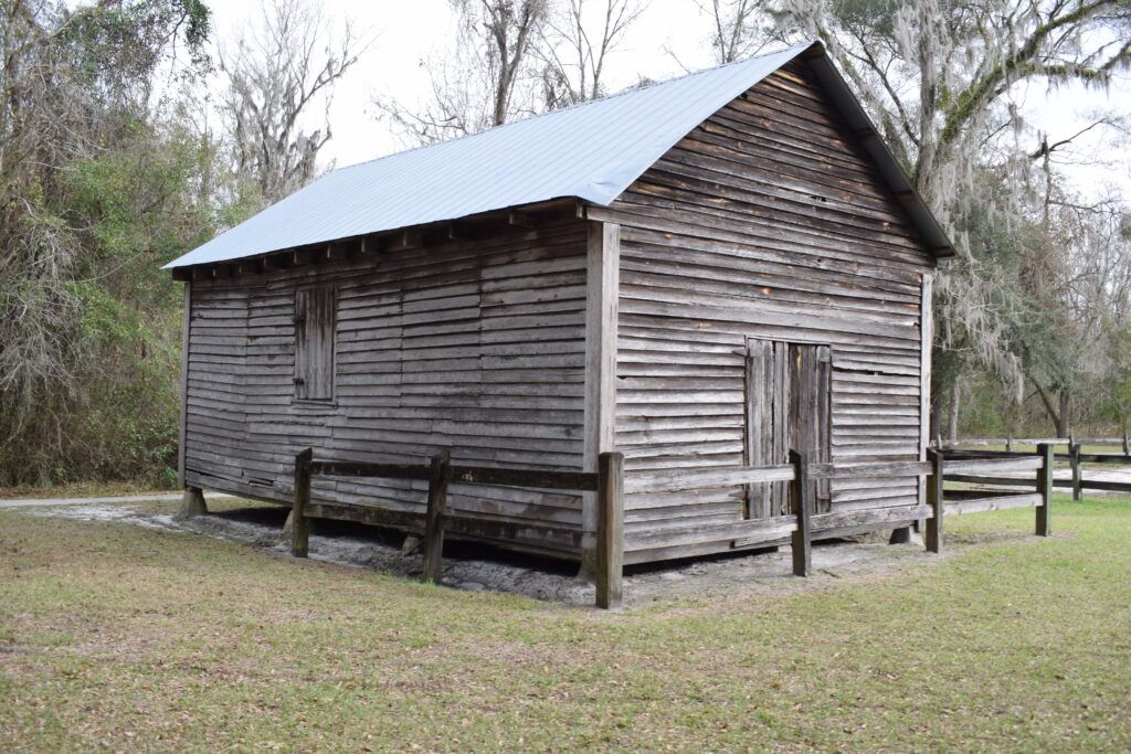 Historic wooden general store building at Falling Creek Falls near Lake City, Florida.