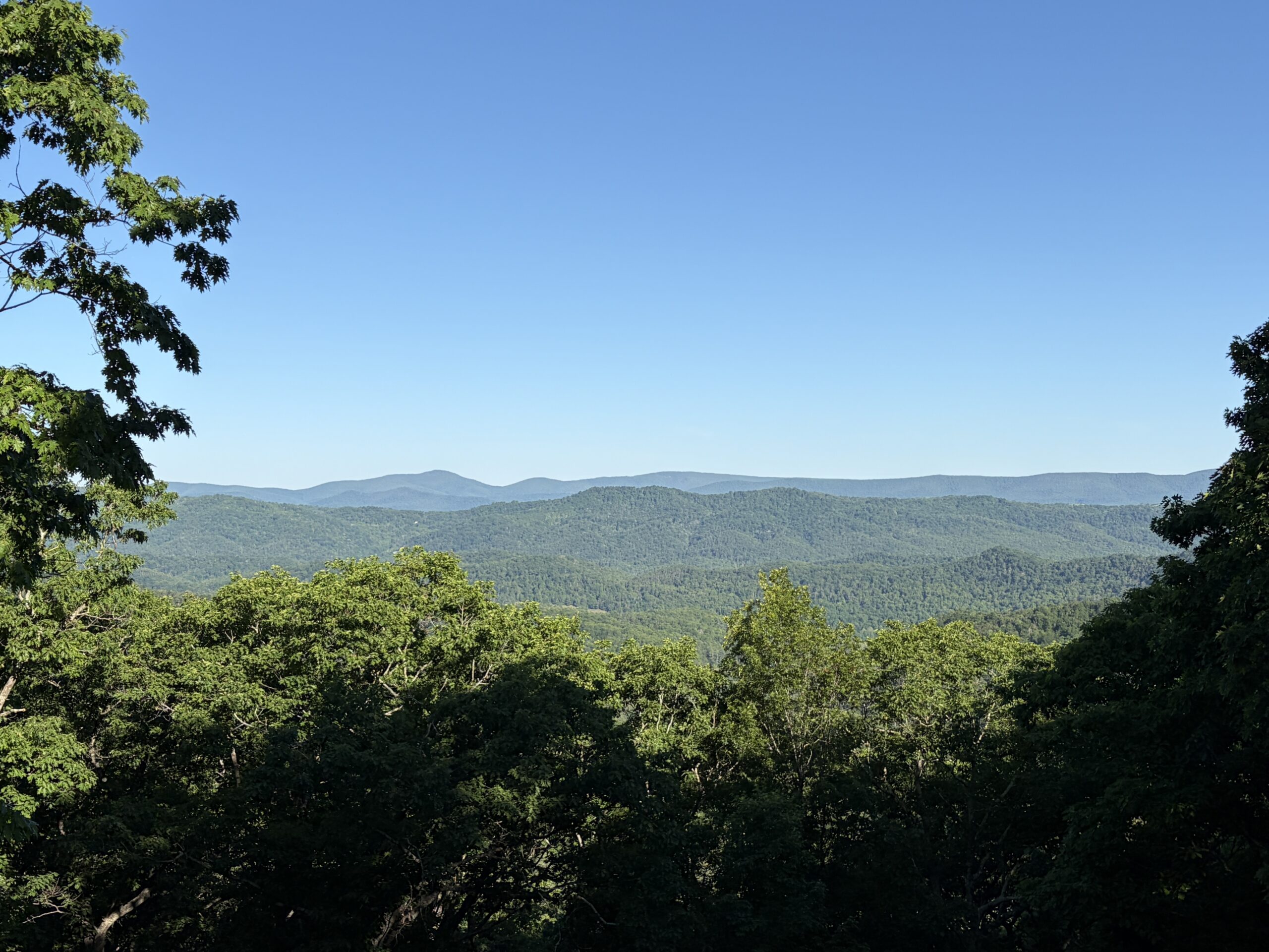 Mountain view from the 1862 Confederate Breastworks at Fort Edward Johnson on Shenandoah Mountain in Virginia