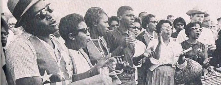 Black Civil Rights activists gathered during the freedom movement in Enfield and Halifax County, North Carolina.